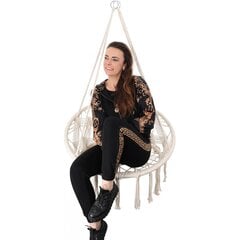 Плетеное подвесное кресло/качели, 80x60 см цена и информация | Садовые стулья, кресла, пуфы | pigu.lt