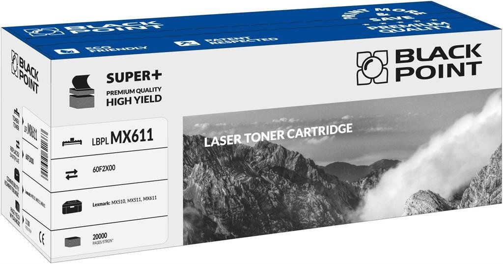 Toner Black Point LBPLMX611 | black | 20000 pp | Lexmark 60F2X00 kaina ir informacija | Kasetės lazeriniams spausdintuvams | pigu.lt