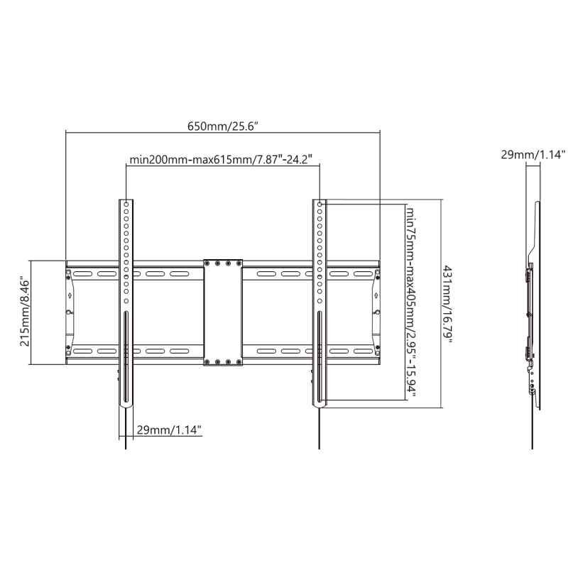 Vision VFM-W6X4V/2 37-70" kaina ir informacija | Televizorių laikikliai, tvirtinimai | pigu.lt