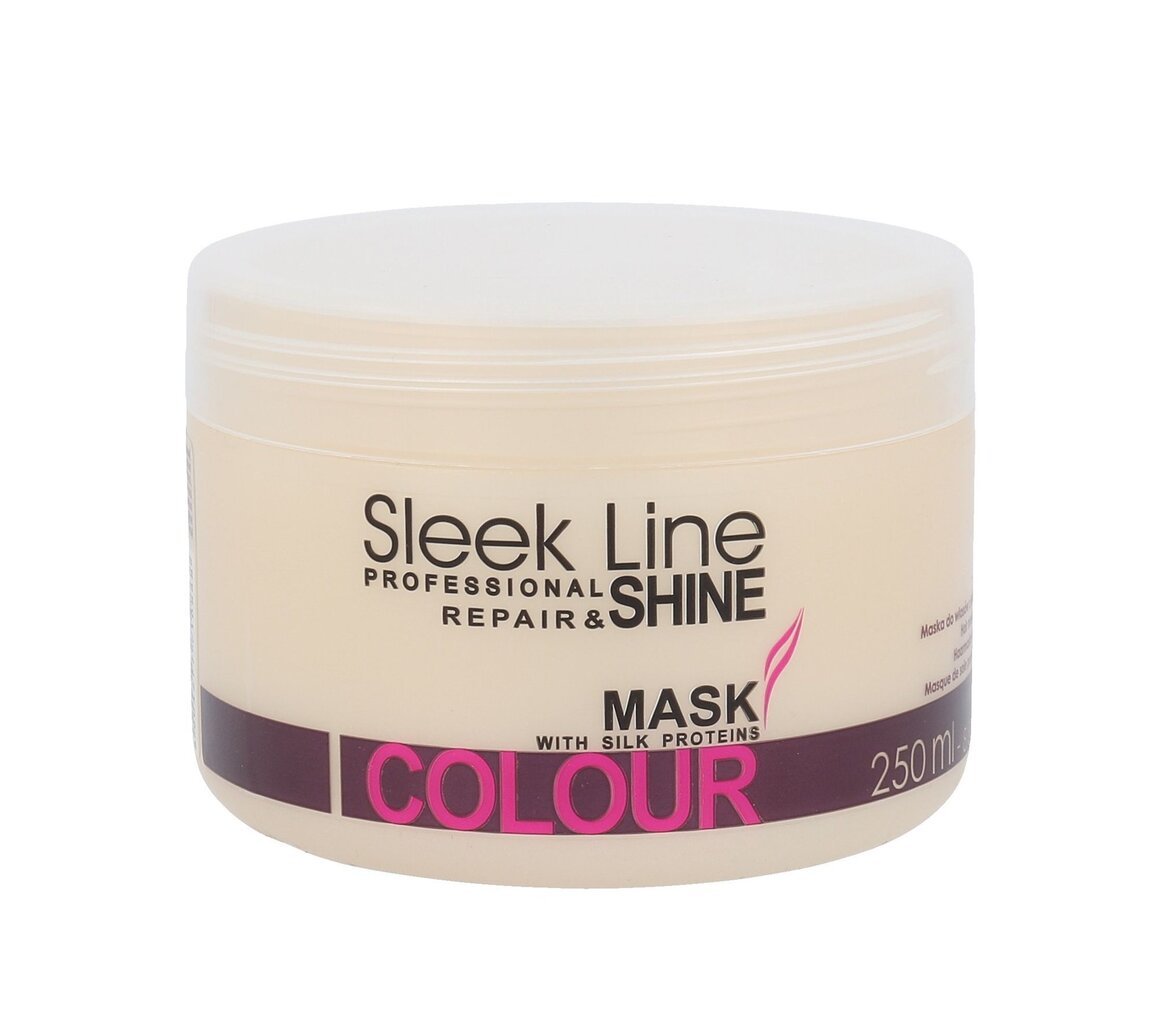Drėkinamoji spindėsio suteikianti kaukė dažytiems plaukams Stapiz Sleek Line Colour 250 ml kaina ir informacija | Priemonės plaukų stiprinimui | pigu.lt