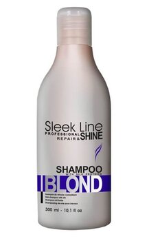 Geltonus tonus neutralizuojantis šampūnas Stapiz Sleek Line Blond, 300 ml kaina ir informacija | Šampūnai | pigu.lt