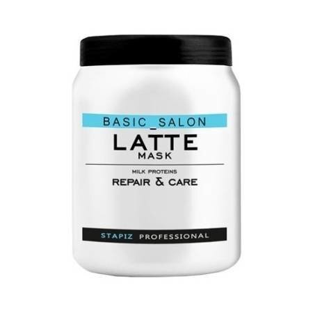 Kaukė plaukams su pieno proteinais Stapiz Basic Salon Latte 1000 ml kaina ir informacija | Priemonės plaukų stiprinimui | pigu.lt