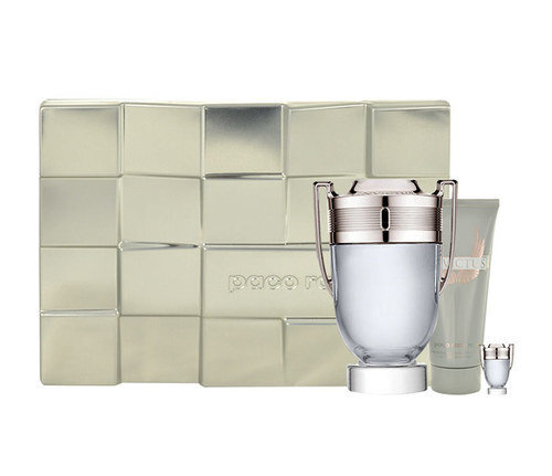 Rinkinys Paco Rabanne Invictus: tualetinis vanduo EDT vyrams 100 ml + kvapusis dušo gelis vyrams 100 ml + tualetinis vanduo EDT vyrams 5 ml kaina ir informacija | Kvepalai vyrams | pigu.lt