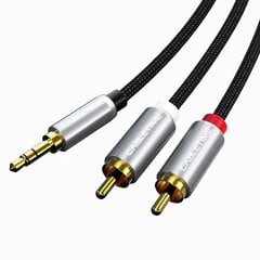 Аудио кабель 3.5мм - 2x RCA, 1.8 м цена и информация | Кабели и провода | pigu.lt