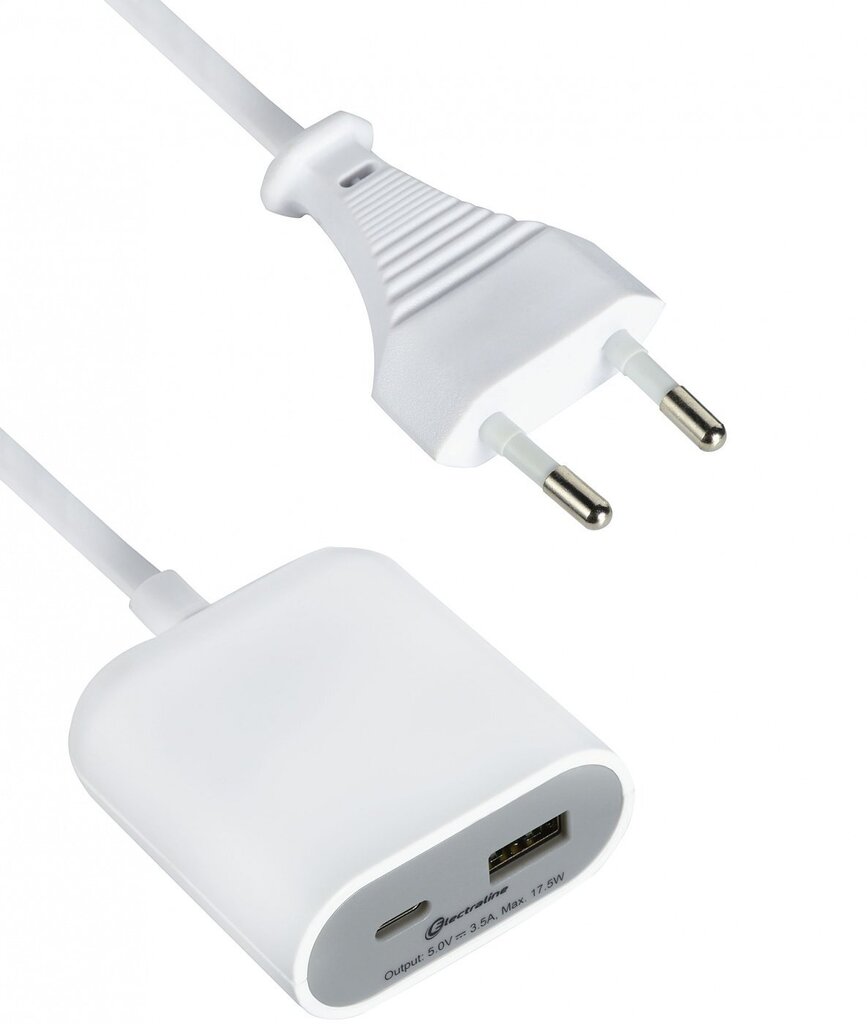 Adapteris electraline 62653 su laidu 2usb 2m kaina ir informacija | Adapteriai, USB šakotuvai | pigu.lt