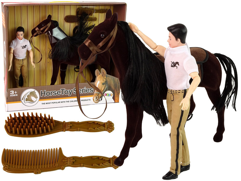 Lėlė - vaikinas su žirgu Lean Toys kaina ir informacija | Žaislai mergaitėms | pigu.lt