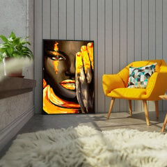 Картина по номерам с золотой блестящей краской На Раме "Макияж с позолотой" Oh Art! 40x50 см цена и информация | Живопись по номерам | pigu.lt