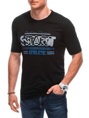 Мужская футболка S1873 - черная 122433-7 цена и информация | Мужские футболки | pigu.lt