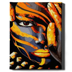 Картина по номерам с золотой блестящей краской На Раме "Макияж тигриный" Oh Art! 40x50 см цена и информация | Живопись по номерам | pigu.lt
