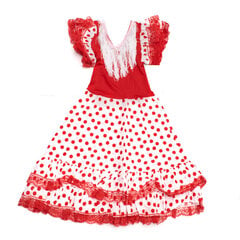 Suknelė Flamenco VS-ROBL-LR8, raudona/balta kaina ir informacija | Karnavaliniai kostiumai | pigu.lt