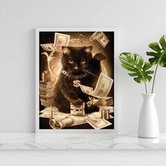 Tapyba pagal skaičius Oh Art! Turtinga katė, 40x50 cm kaina ir informacija | Tapyba pagal skaičius | pigu.lt