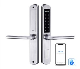 Išmani durų spyna DIGI A210 TTLock (silver) su 6085 užraktu Bluetooth, įvairaus tipo durims kaina ir informacija | Spynos | pigu.lt