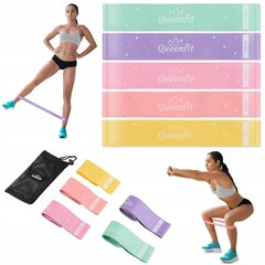 Pasipriešinimo juostų rinkinys Queenfit Qu-203364241, 5 vnt. цена и информация | Ленты сопротивления, кольца | pigu.lt