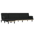 Kampinė sofa-lova vidaXL, juoda