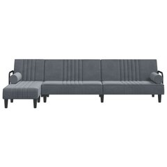 Sofa-lova vidaXL, pilka kaina ir informacija | Sofos | pigu.lt