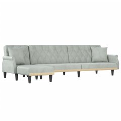 Sofa-lova vidaXL, pilka kaina ir informacija | Sofos | pigu.lt