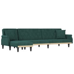 Kampinė sofa-lova vidaXL, žalia цена и информация | Угловые диваны | pigu.lt