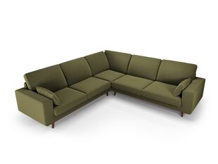 Simetrinė velvet sofa Hebe, 5 sėdimos vietos, žalia kaina ir informacija | Minkšti kampai | pigu.lt