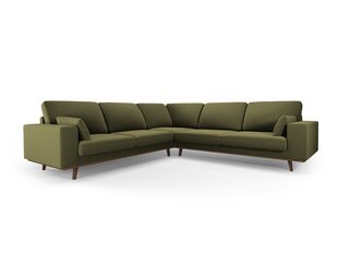 Simetrinė velvet sofa Hebe, 5 sėdimos vietos, žalia kaina ir informacija | Minkšti kampai | pigu.lt