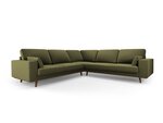 Simetrinė velvet sofa Hebe, 5 sėdimos vietos, žalia