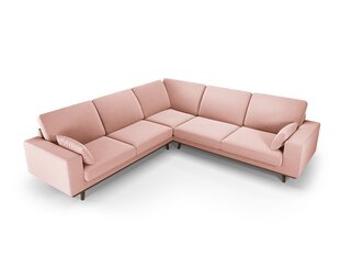 Simetrinė velvet sofa Hebe, 5 sėdimos vietos, rožinė kaina ir informacija | Minkšti kampai | pigu.lt