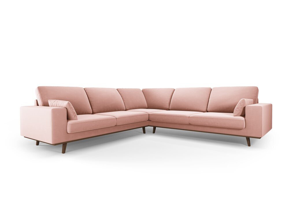 Simetrinė velvet sofa Hebe, 5 sėdimos vietos, rožinė kaina ir informacija | Minkšti kampai | pigu.lt