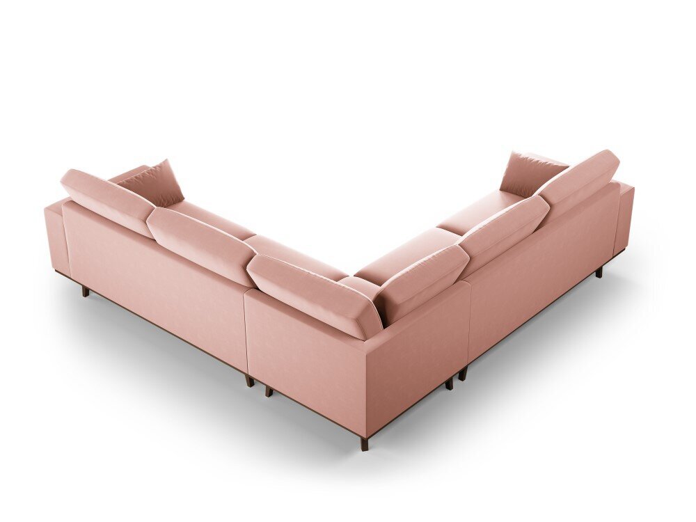 Simetrinė velvet sofa Hebe, 5 sėdimos vietos, rožinė kaina ir informacija | Minkšti kampai | pigu.lt