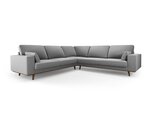 Simetrinė velvet sofa Hebe, 5 sėdimos vietos, pilka