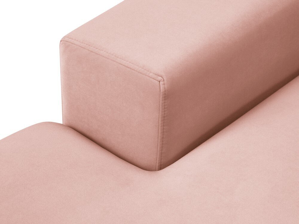Panoraminė kairioji kampinė velvet sofa Hebe, 6 sėdimos vietos, rožinė kaina ir informacija | Minkšti kampai | pigu.lt