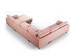 Panoraminė kairioji kampinė velvet sofa Hebe, 6 sėdimos vietos, rožinė kaina ir informacija | Minkšti kampai | pigu.lt