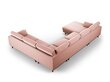 Panoraminė dešinioji kampinė velvet sofa Hebe, 6 sėdimos vietos, rožinė цена и информация | Minkšti kampai | pigu.lt
