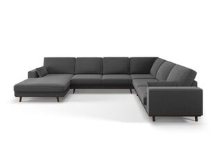 Панорамный правый угловой velvet диван Hebe, 6 мест, темно-серый цвет цена и информация | Угловые диваны | pigu.lt