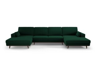 Panoraminė velvet sofa Hebe, 6 sėdimos vietos, žalio butelio sp. kaina ir informacija | Minkšti kampai | pigu.lt