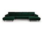 Панорамный velvet диван Hebe, 6 мест, бутылочно-зеленый цвет