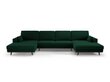 Panoraminė velvet sofa Hebe, 6 sėdimos vietos, žalio butelio sp. цена и информация | Minkšti kampai | pigu.lt