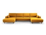 Панорамный velvet диван Hebe, 6 мест, желтый (горчичный) цвет