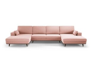 Panoraminė velvet sofa Hebe, 6 sėdimos vietos, rožinė kaina ir informacija | Minkšti kampai | pigu.lt
