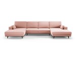 Панорамный velvet диван Hebe, 6 мест, розовый цвет