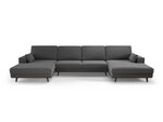 Панорамный velvet диван Hebe, 6 мест, темно-серый цвет