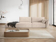 Kairinė sofa Vanda, 4 sėdimos vietos, smėlio sp. цена и информация | Minkšti kampai | pigu.lt