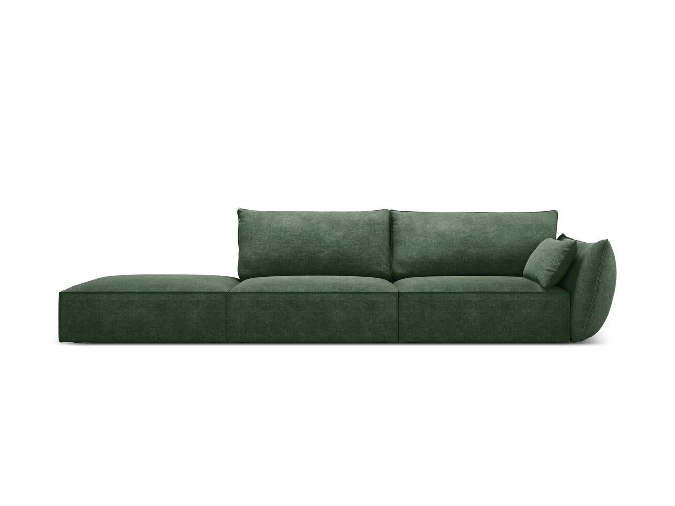 Kairinė sofa Vanda, 4 sėdimos vietos, žalio butelio sp. цена и информация | Minkšti kampai | pigu.lt