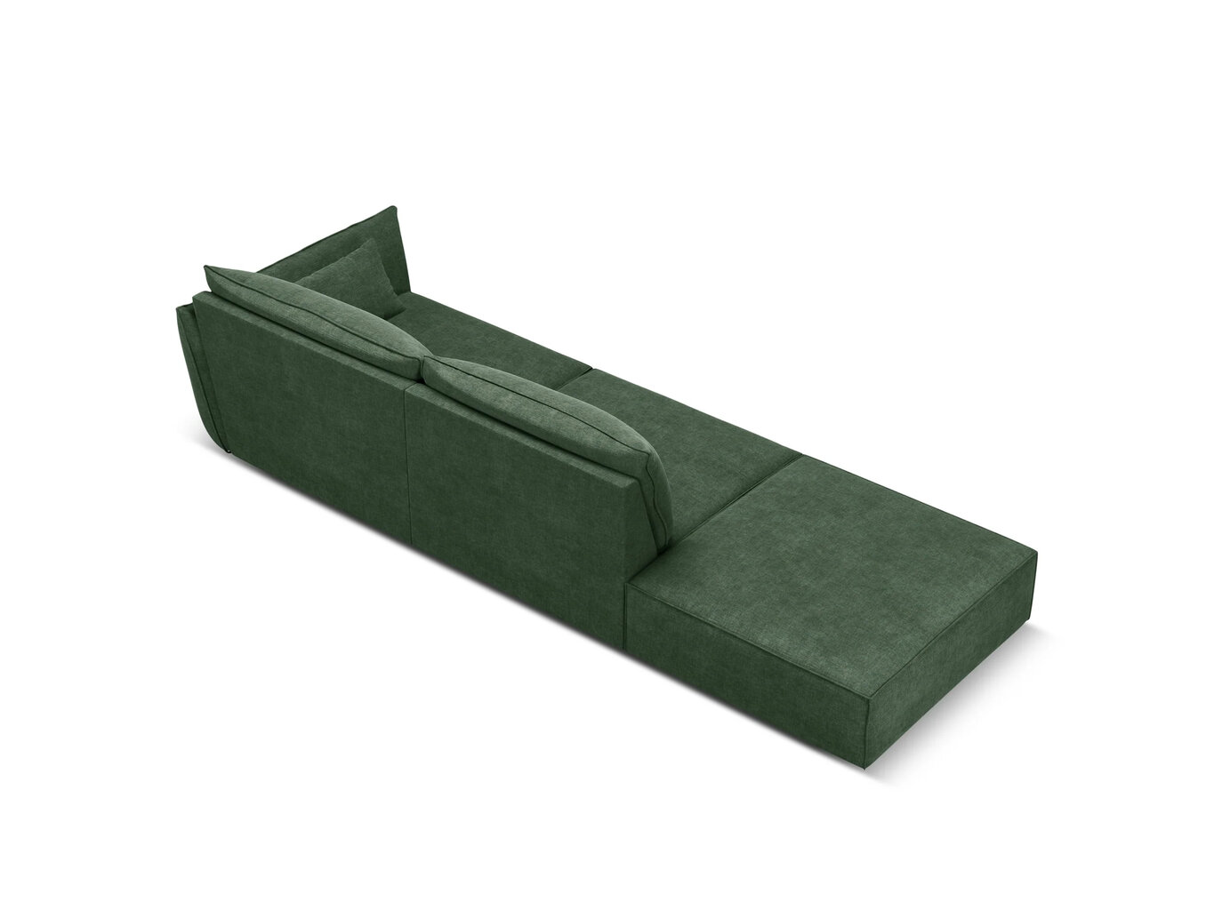 Kairinė sofa Vanda, 4 sėdimos vietos, žalio butelio sp. цена и информация | Minkšti kampai | pigu.lt