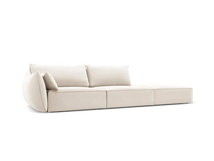 Velvet sofa Vanda (dešininė), 4 sėdimos vietos, šv. smėlio sp. kaina ir informacija | Minkšti kampai | pigu.lt
