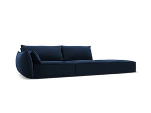 Velvet sofa Vanda (dešininė), 4 sėdimos vietos, mėlyna kaina ir informacija | Minkšti kampai | pigu.lt