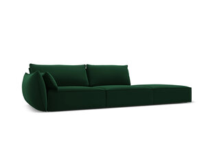 Velvet sofa Vanda (dešininė), 4 sėdimos vietos, žalio butelio sp. kaina ir informacija | Minkšti kampai | pigu.lt