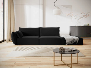 Velvet диван Vanda (правый), 4 места, черный цвет цена и информация | Угловые диваны | pigu.lt