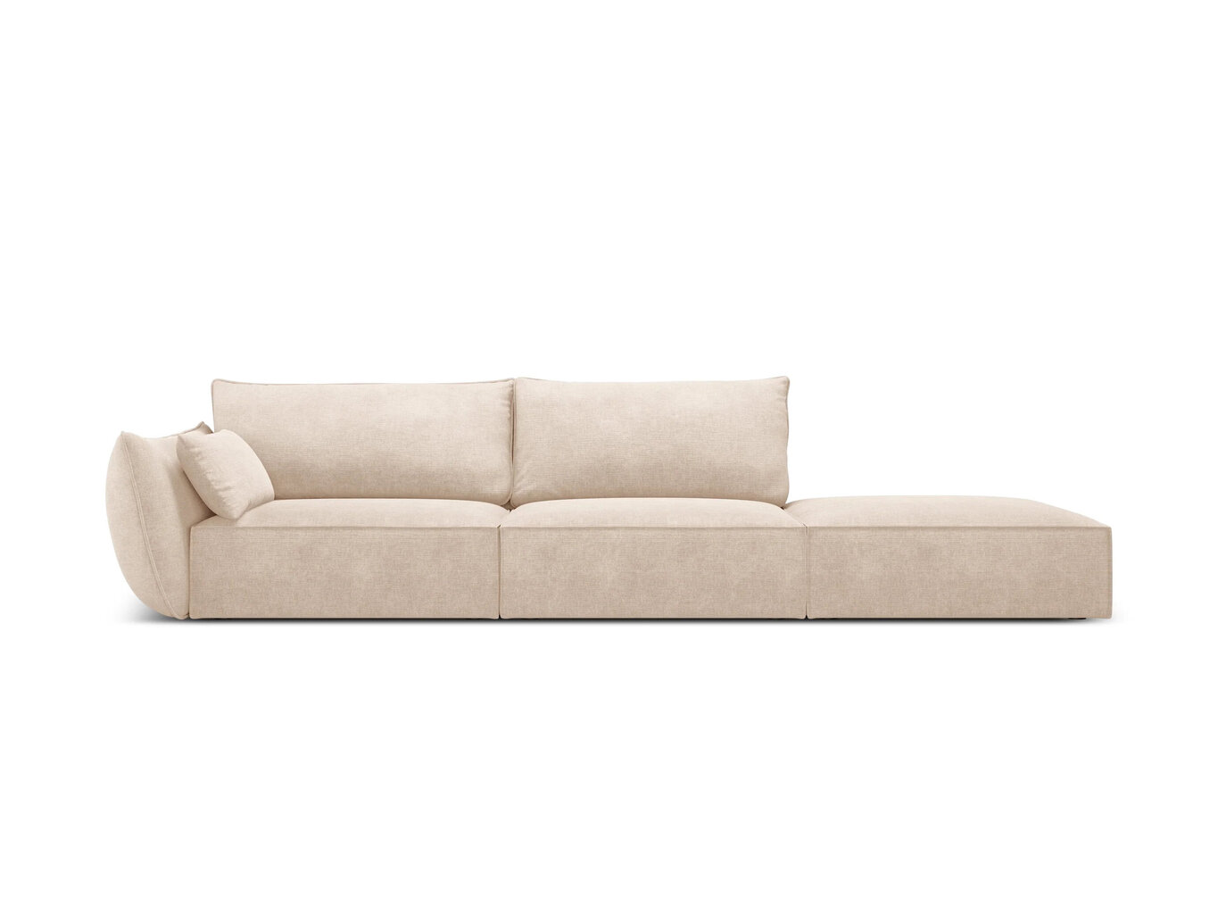 Dešininė sofa Vanda, 4 sėdimos vietos, smėlio sp. цена и информация | Minkšti kampai | pigu.lt