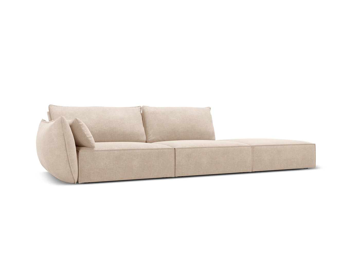 Dešininė sofa Vanda, 4 sėdimos vietos, smėlio sp. цена и информация | Minkšti kampai | pigu.lt