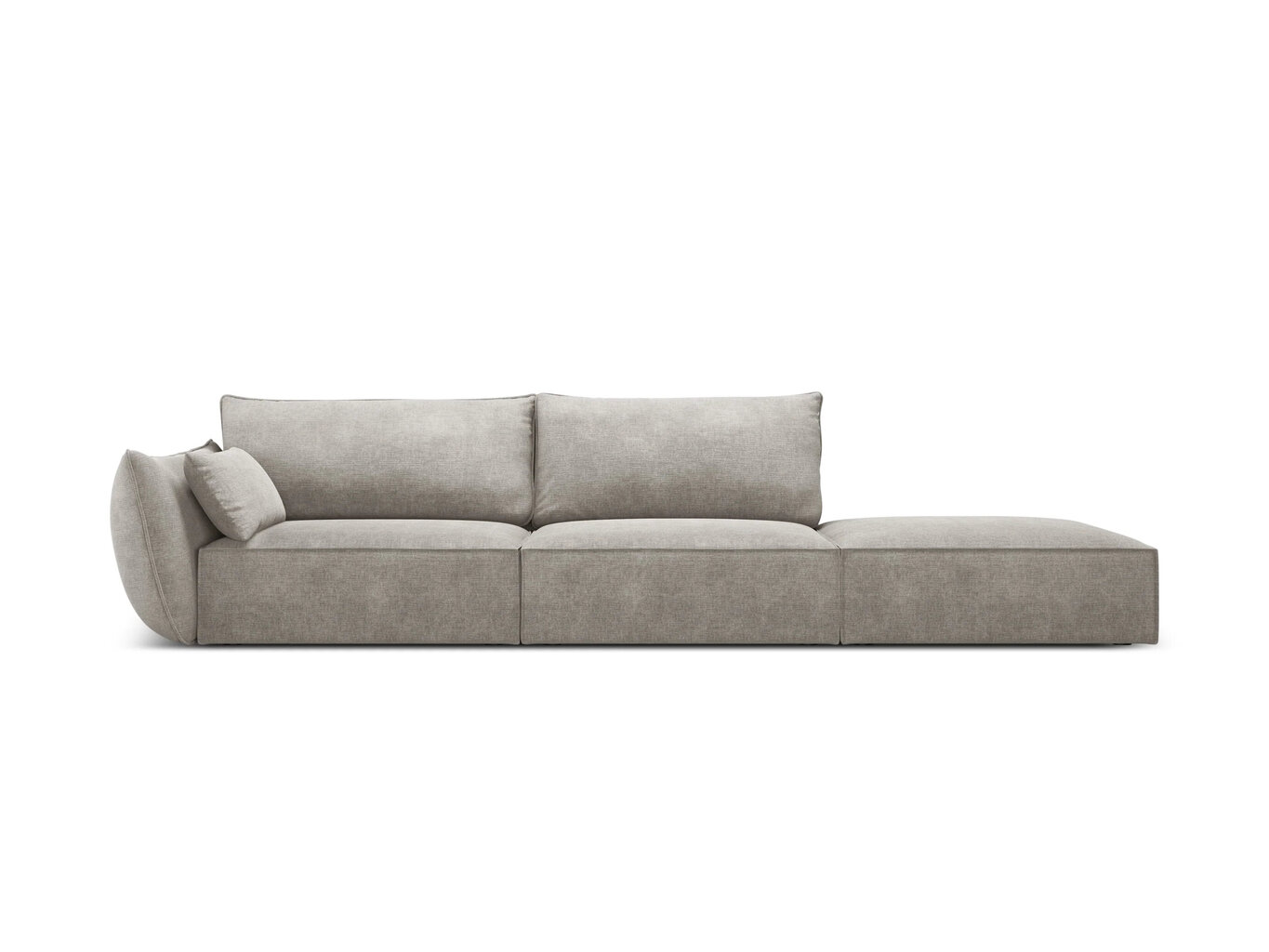 Dešininė sofa Vanda, 4 sėdimos vietos, šviesiai pilka kaina ir informacija | Minkšti kampai | pigu.lt
