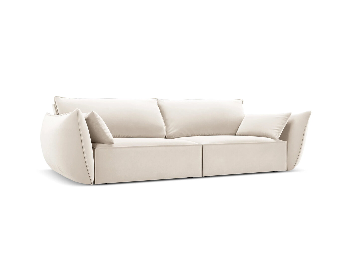 Velvet sofa Vanda, 3 sėdimos vietos, šv. smėlio sp. kaina ir informacija | Sofos | pigu.lt